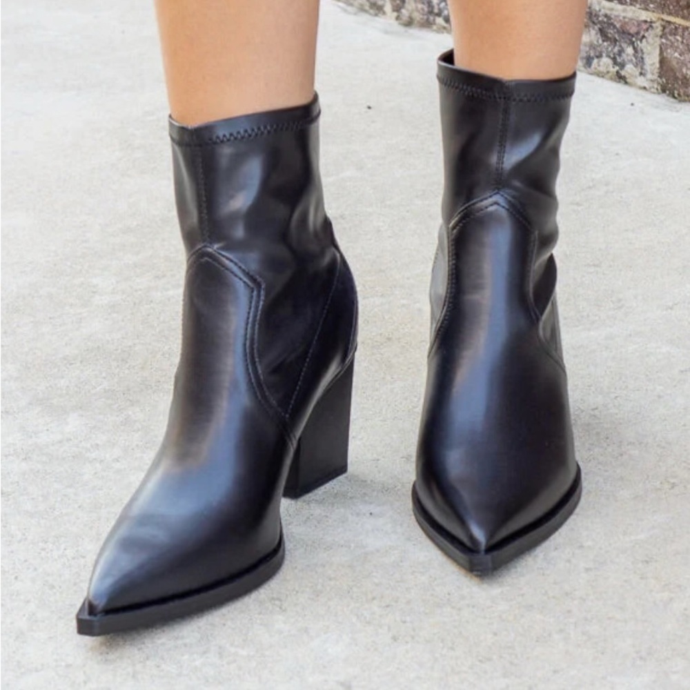 Rachell Stretch Black Ankle Boots